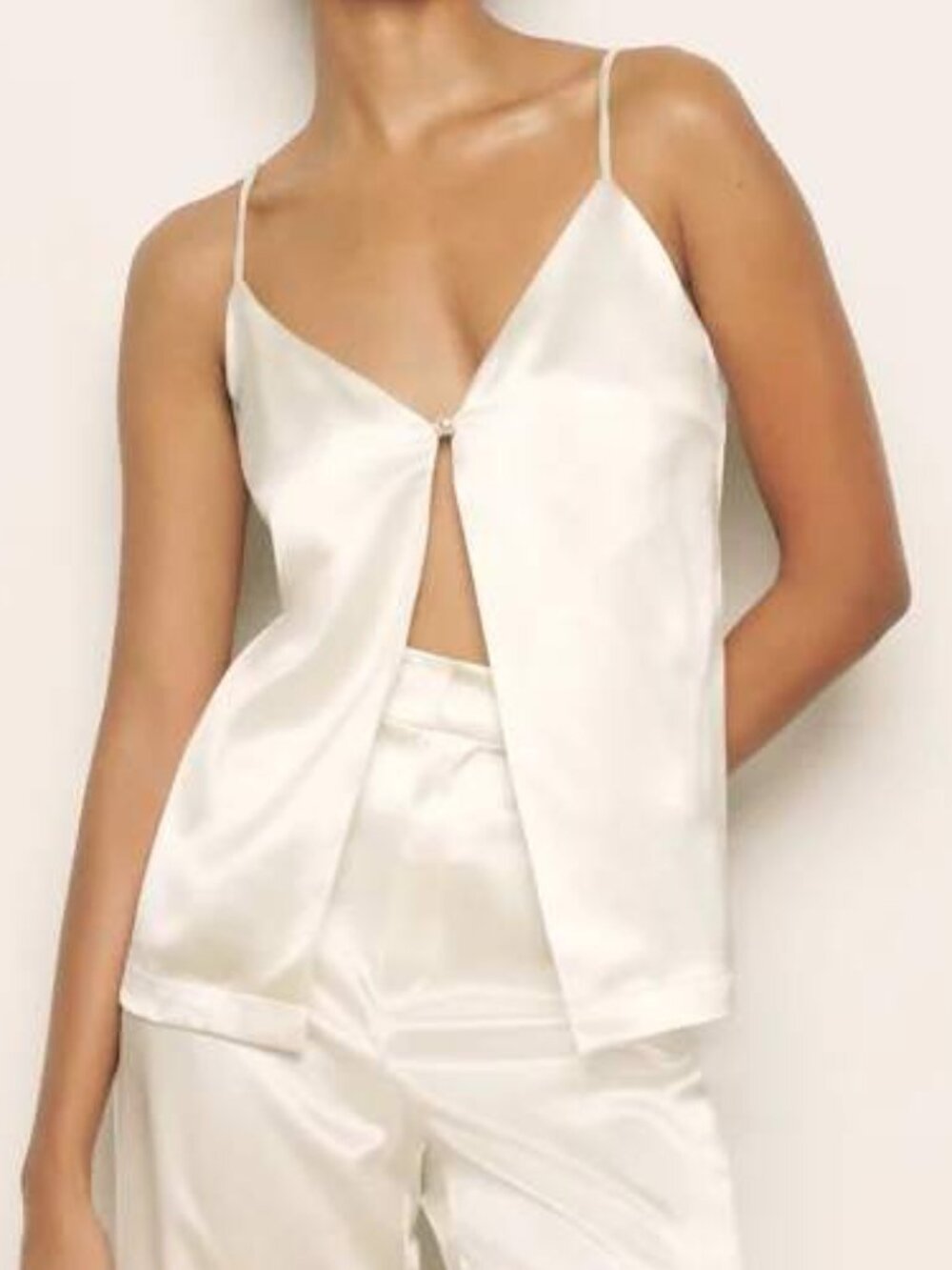 Reformation Madrid Silk Set Pearl Button Cami TOP ONLY 0